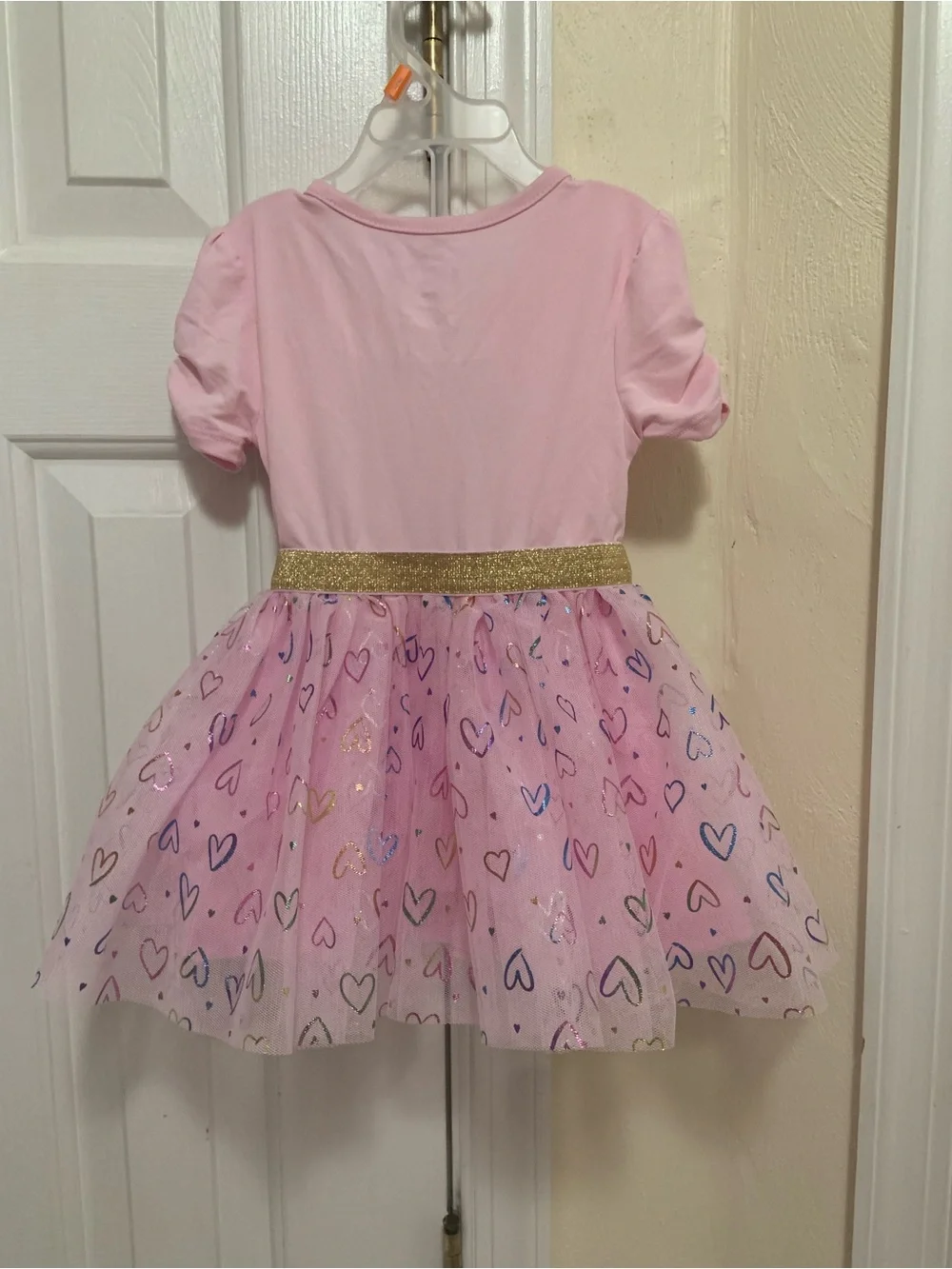 Kidgets Pink Unicorn Tutu Dress with Gold Waistband
